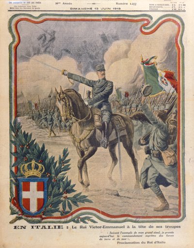 Victor Emmanuel III (1869-1947) führt seine Armee, Illustration aus 